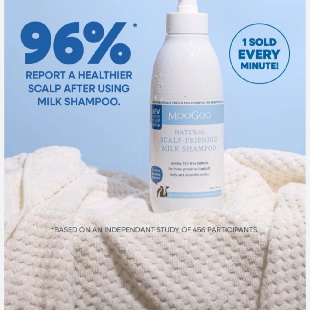 Moogoo Natural Milk Free from Harsh Synthetic Detergents Gentle Shampoo NEW - Picture 2 of 5